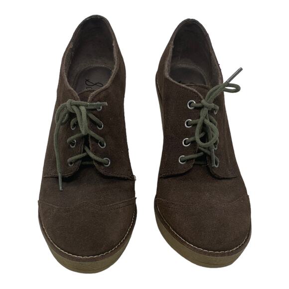 Sam Edelman Willie Brown Suede Lace-Up High Heel Oxford Pump 7.5 M - Picture 2 of 14